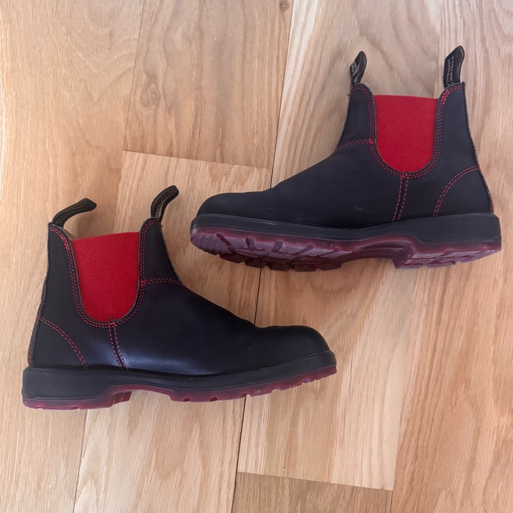 Blundstone Super 550 Series Chelsea Boots Black/Red Gore/Red Sole US 9.5/UK 6.5 - Picture 4 of 8